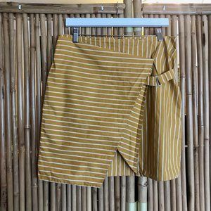 Anthropologie striped wrap mini skirt